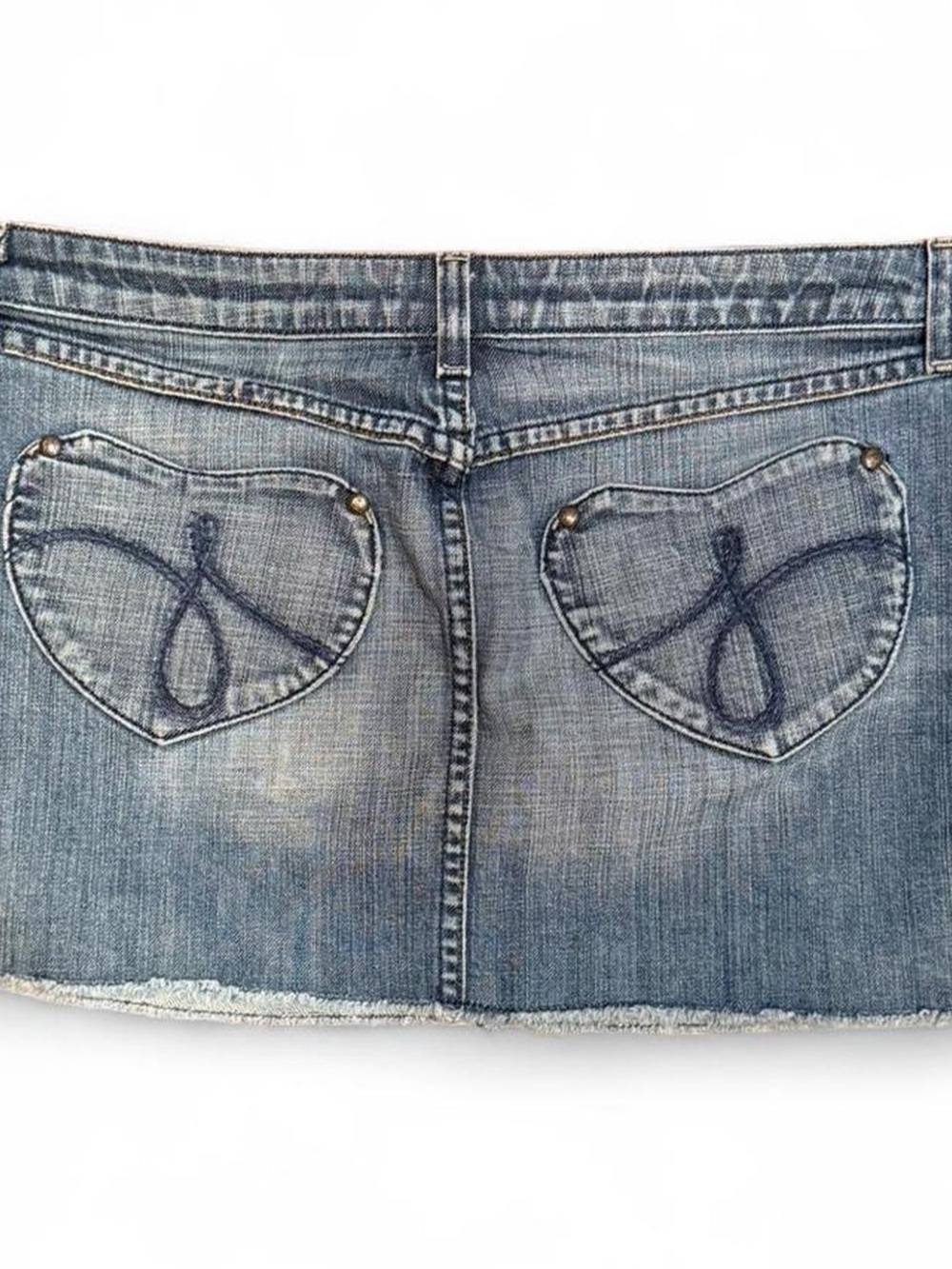 Y2K Juicy Couture Embroidered Low Rise Denim Skirt Made in USA